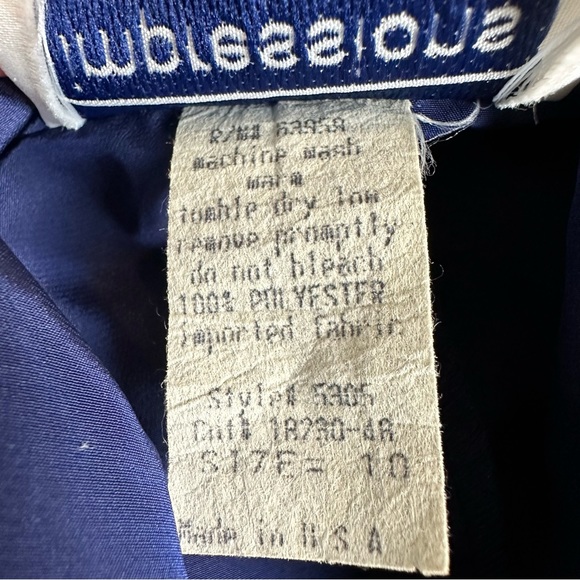 Vintage Navy Plunge Neck Blouse - Picture 8 of 8